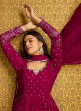 Gown in Rani Pink Just Looking Like Wow